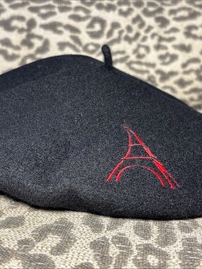 Laulhére Paris French beret black merino wool Eiffel Tower authentic French hat